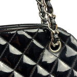 Chanel Black Patent Quilted Leather Just Mademoiselle Bowling Bag 2012