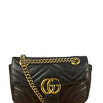 Gucci Black Leather Marmont Shoulder Bag
