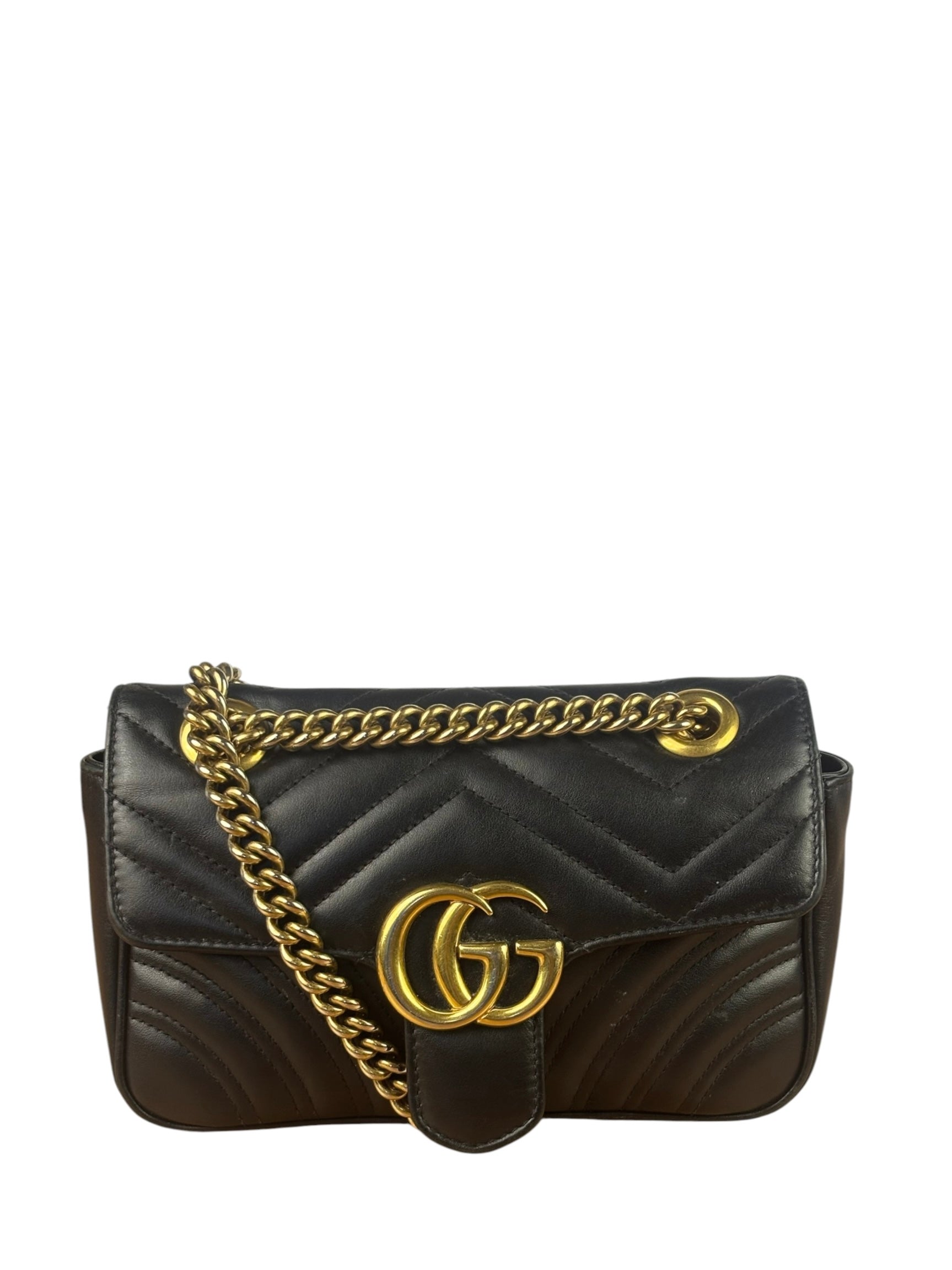 Gucci Black Leather Marmont Shoulder Bag