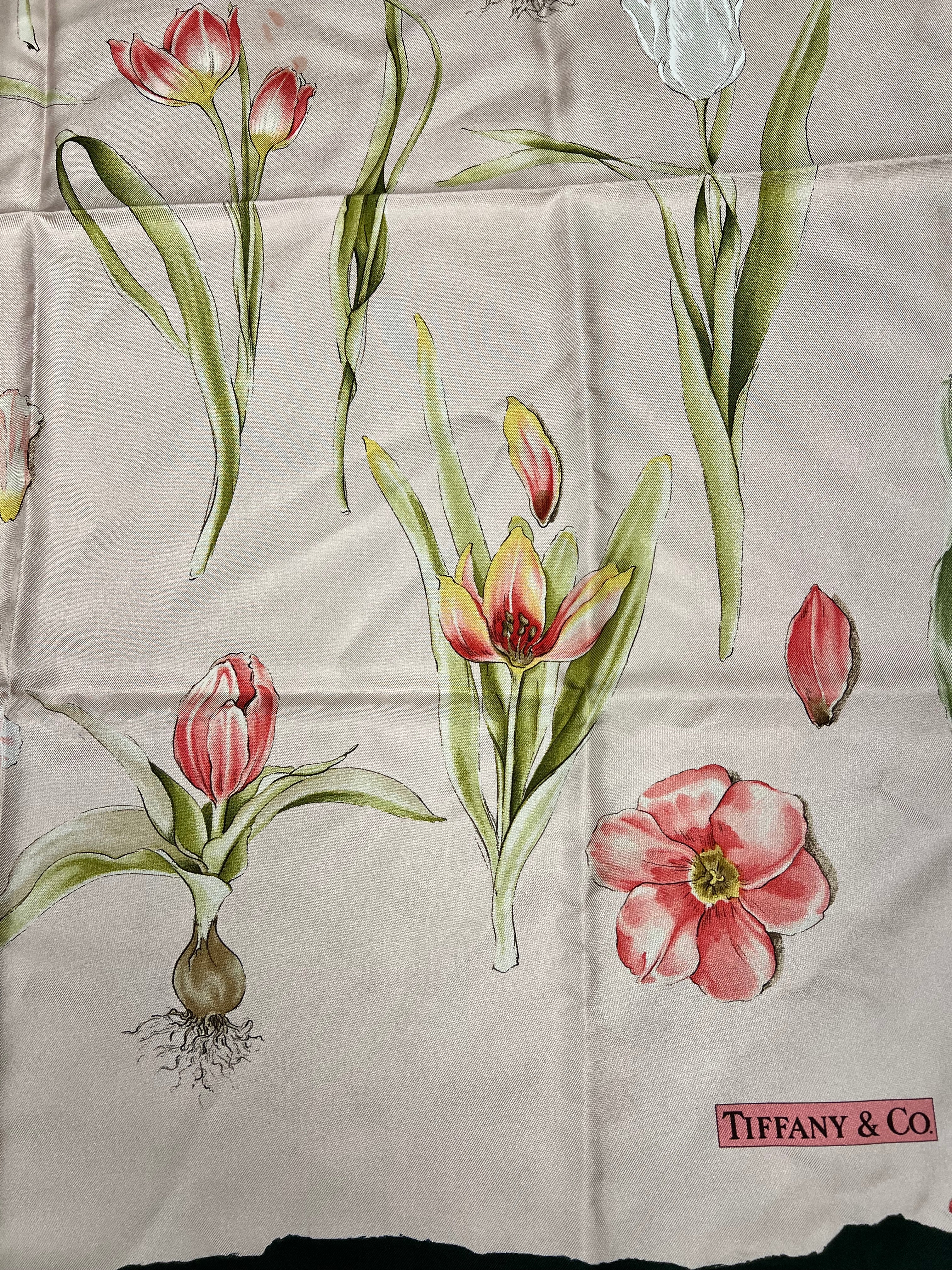 Tiffany & Co. Pink Rose Petal Silk Scarf