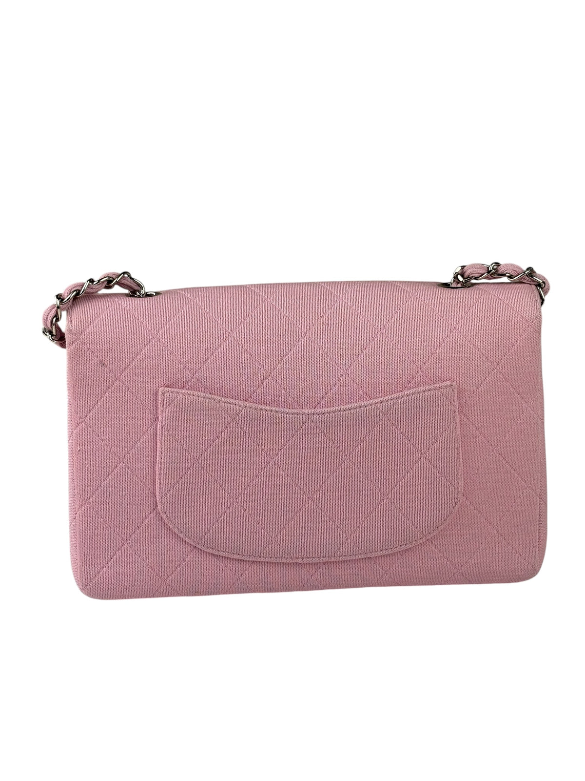 Chanel Pink Quilted Jersey Classic Flap Bag 1997