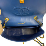 Chanel Vintage Blue Lambskin Flap Bag 1989