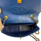 Chanel Vintage Blue Lambskin Flap Bag 1989