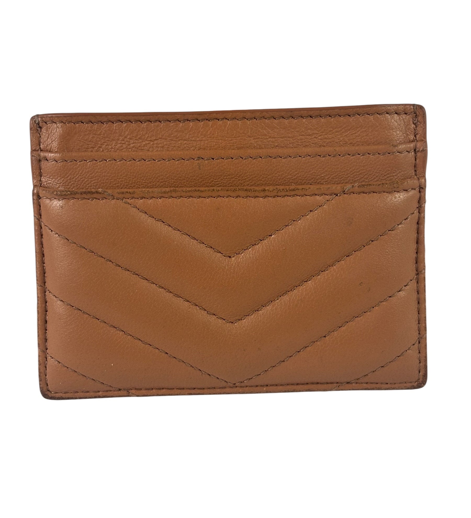 Yves Saint Laurent Dusty Rose Leather Cassandre Cardholder