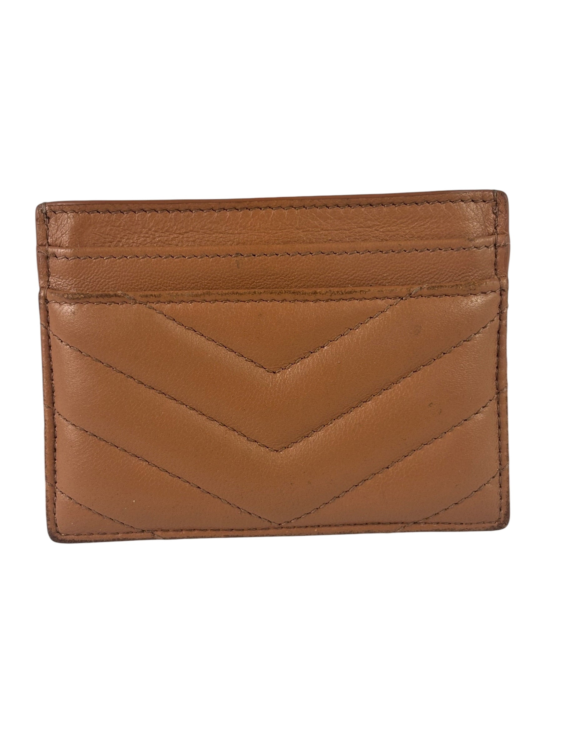 Yves Saint Laurent Dusty Rose Leather Cassandre Cardholder