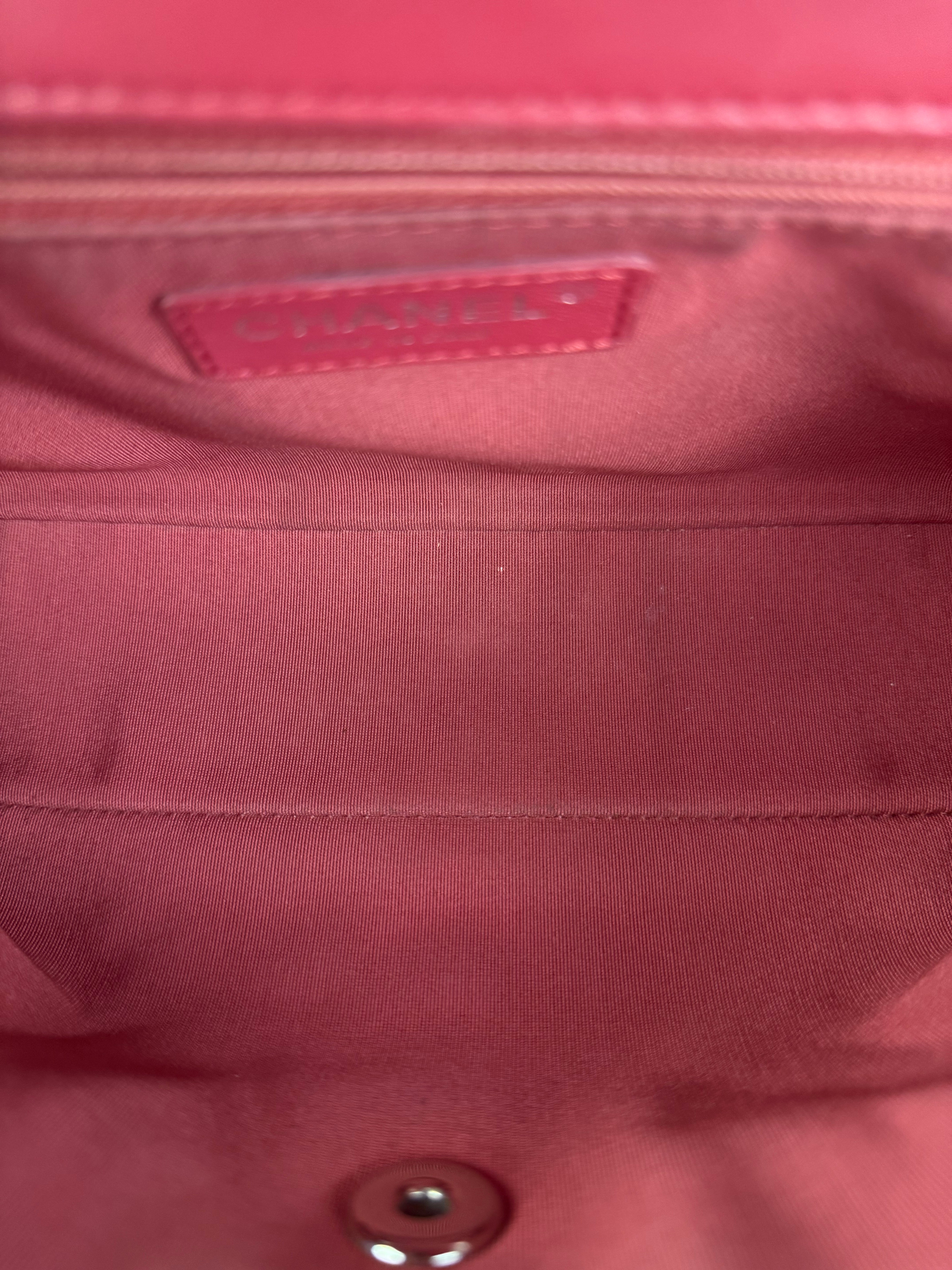 Chanel Pink Chevron Quilted Leather Medium Flap Bag 2018