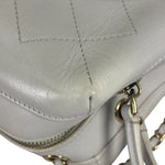 Chanel White Quilted Leather Vanity Small Bowling Two-Way Bag 2019