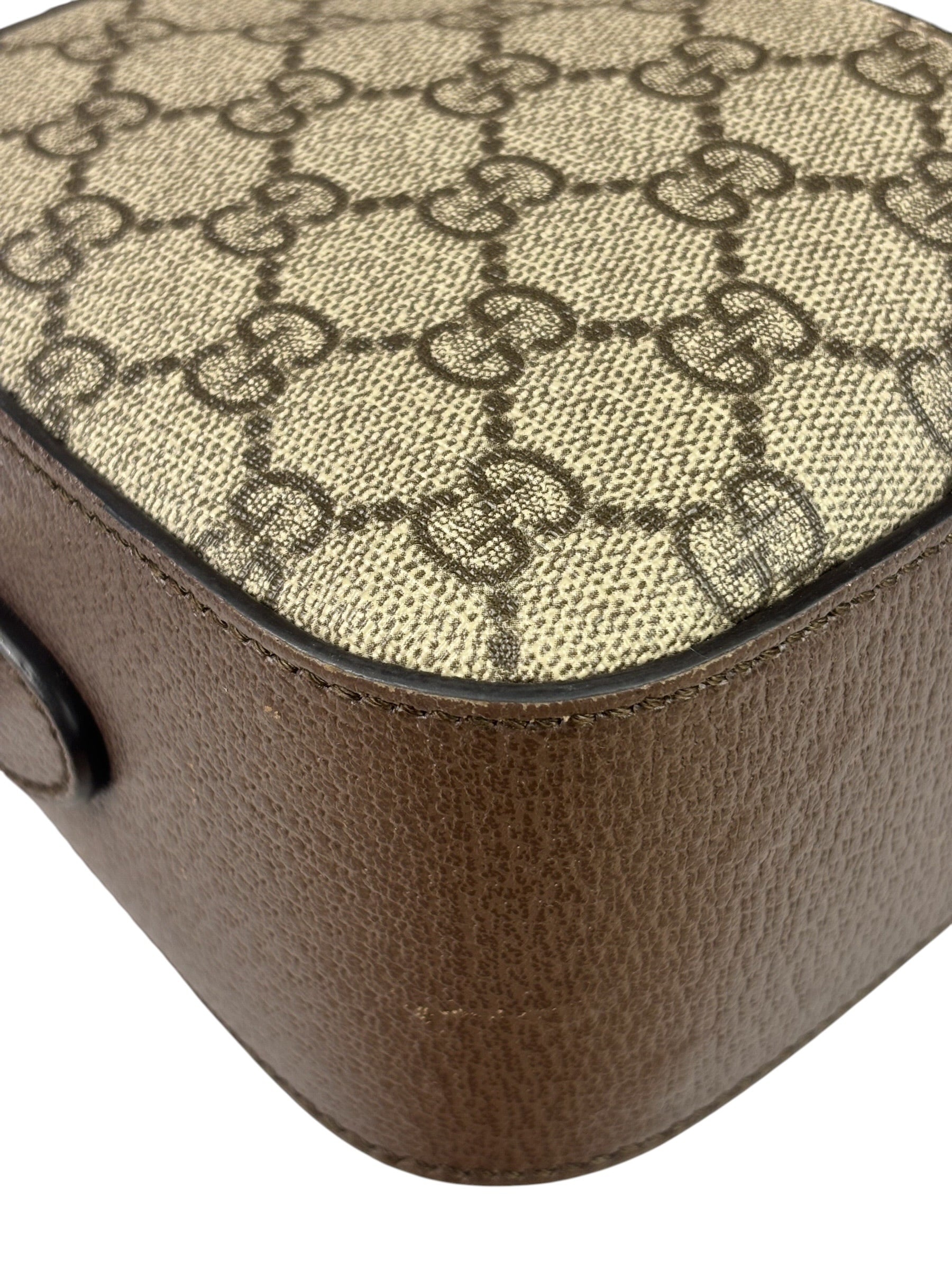 Gucci Beige GG Supreme Ophidia Camera Bag