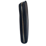 Hermes Navy/Burgundy Silk'In Classique Long Wallet