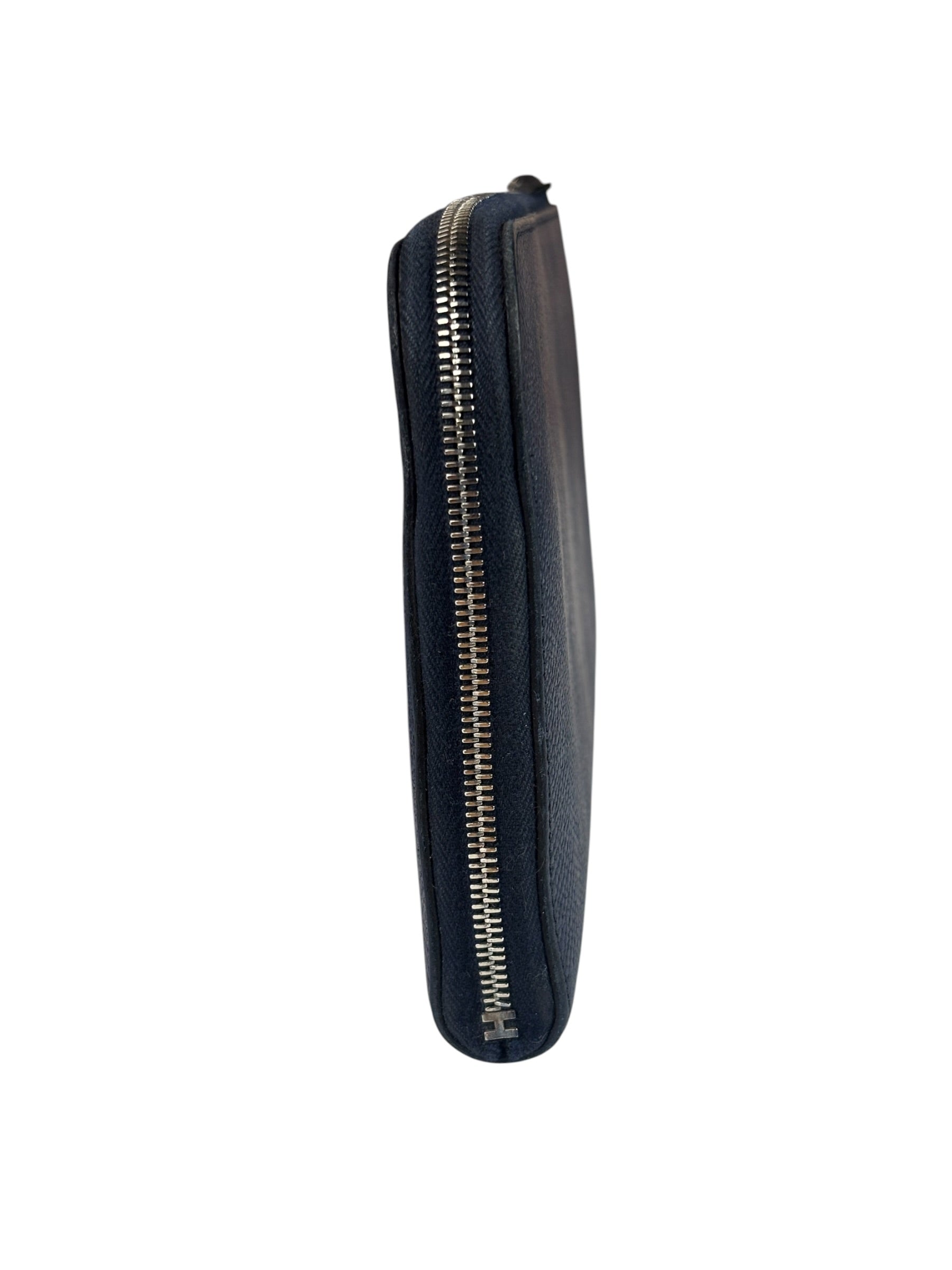 Hermes Navy/Burgundy Silk'In Classique Long Wallet