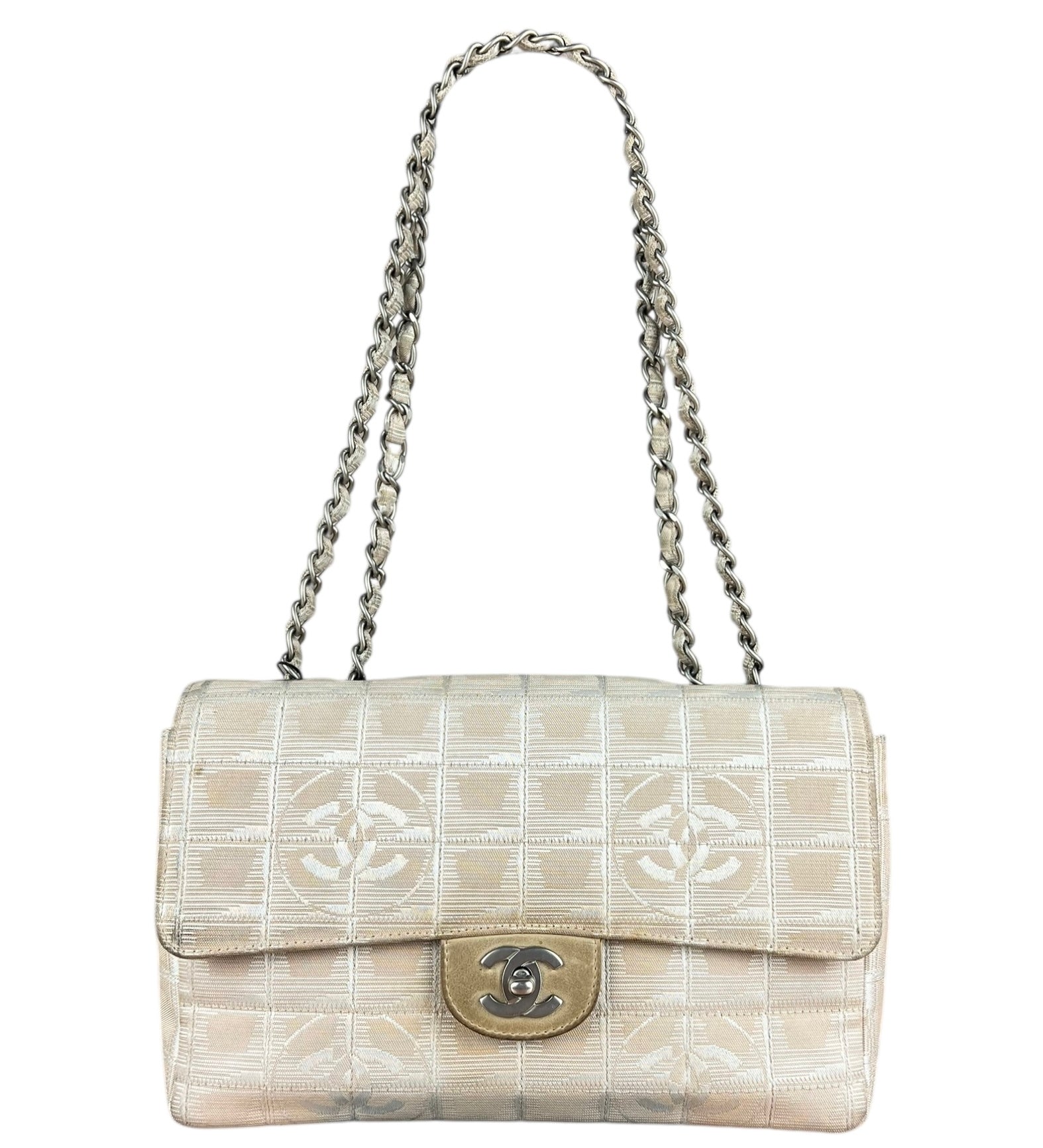 Chanel Vintage Beige Travel Line Classic Flap 2001