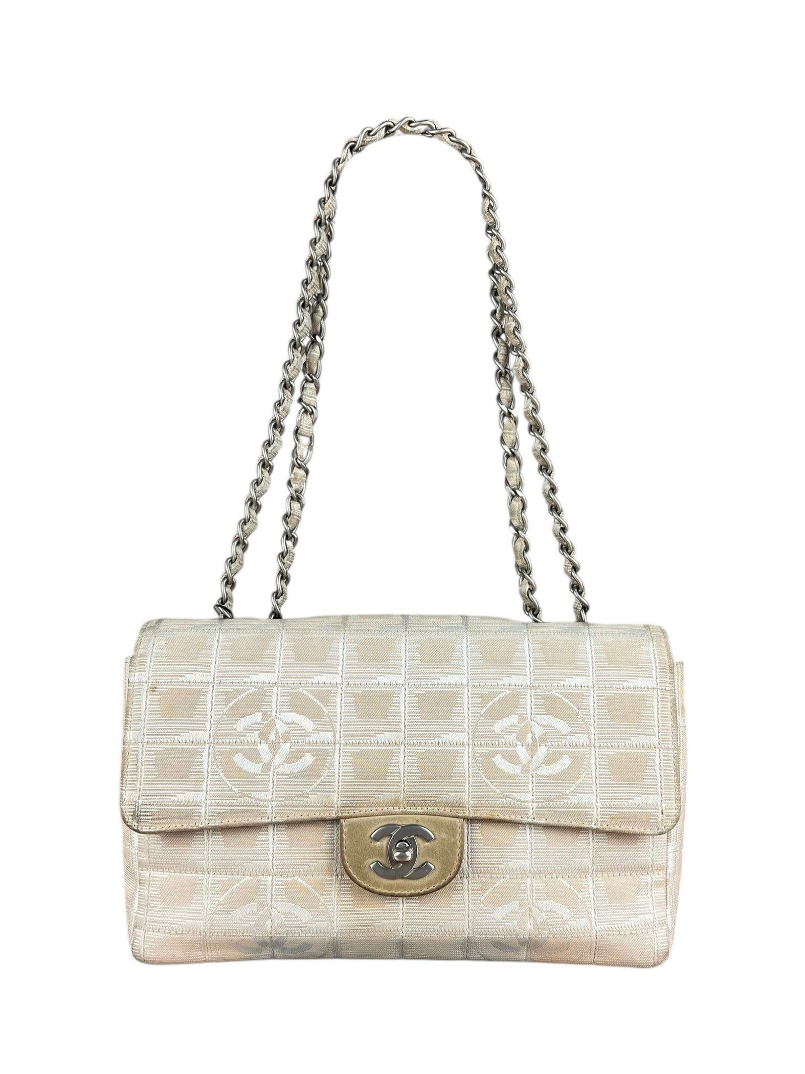 Chanel Vintage Beige Travel Line Classic Flap 2001