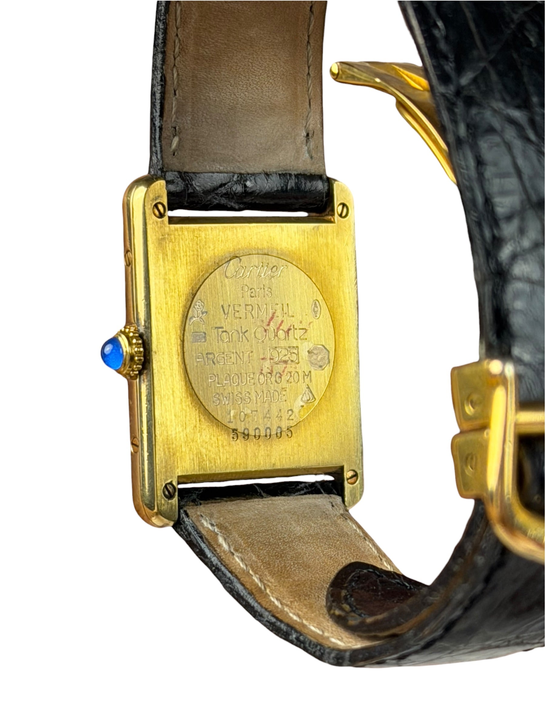 Cartier Must De Tank Tri Color Black Strap