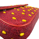 STAUD Strawberry Red Tommy Beaded Bag