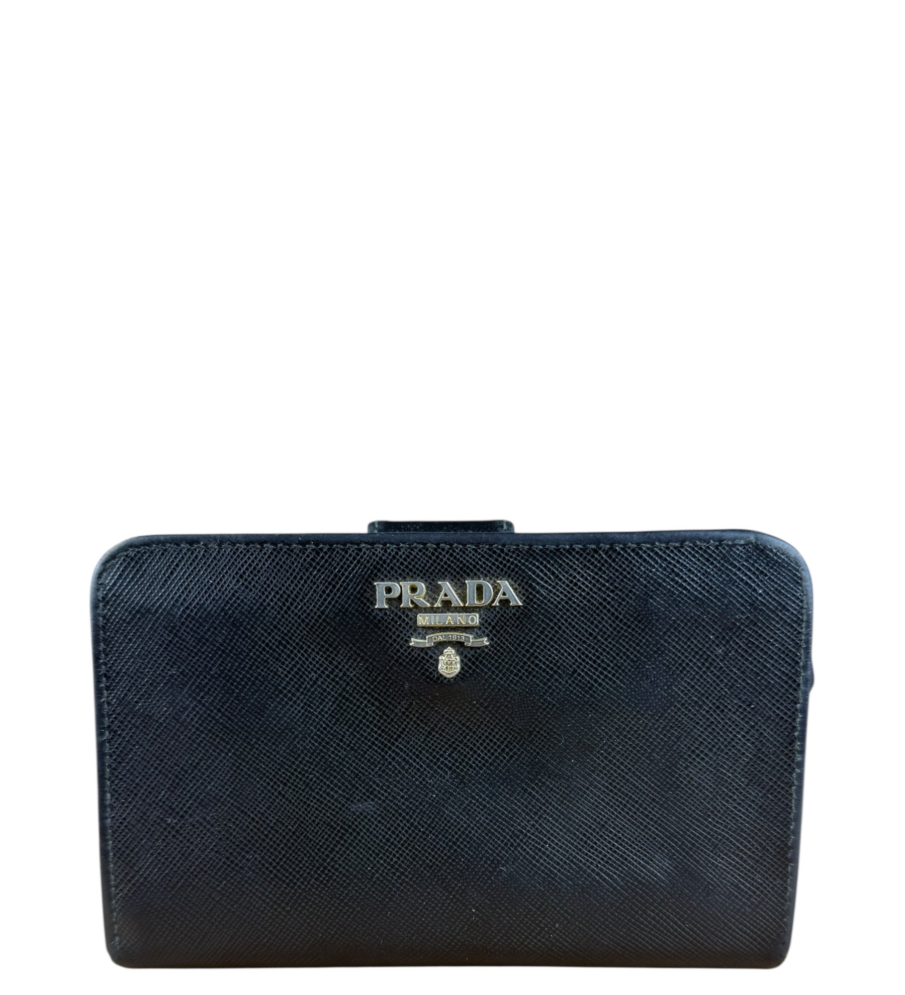 Prada Saffiano Zip Compact Wallet