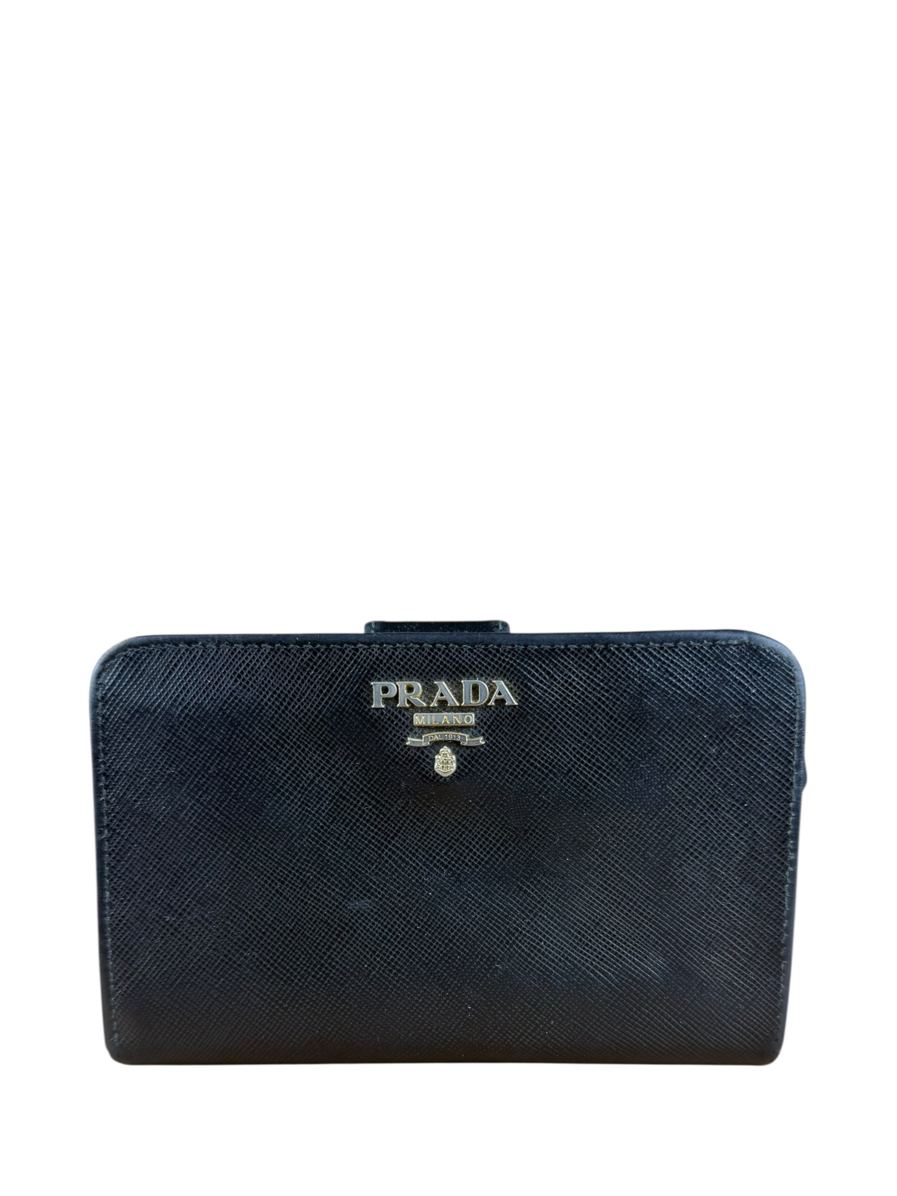 Prada Saffiano Zip Compact Wallet