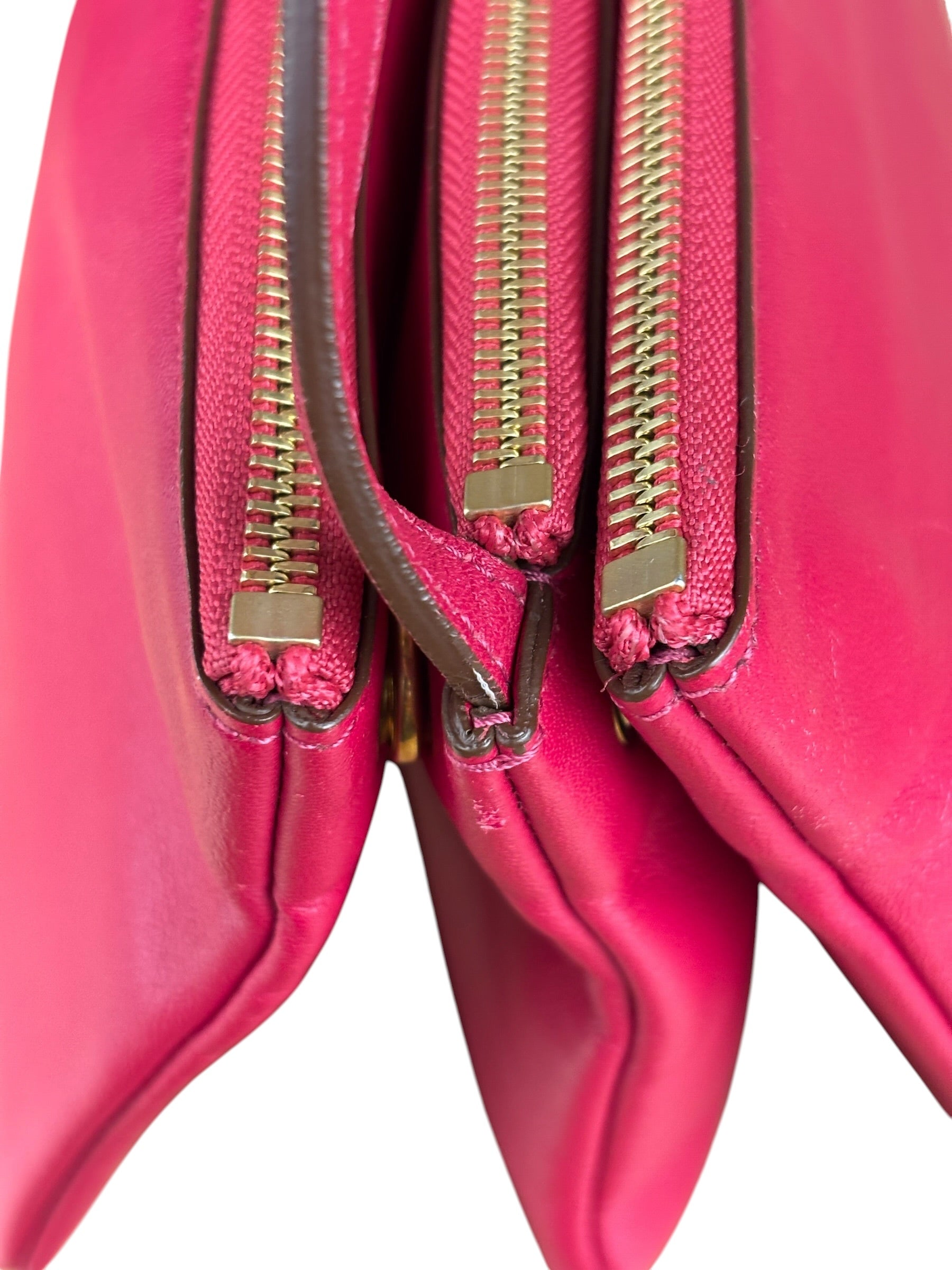 Celine Pink Leather Trio Crossbody Bag