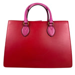 Gucci Pink/Red Leather Open Top Handbag
