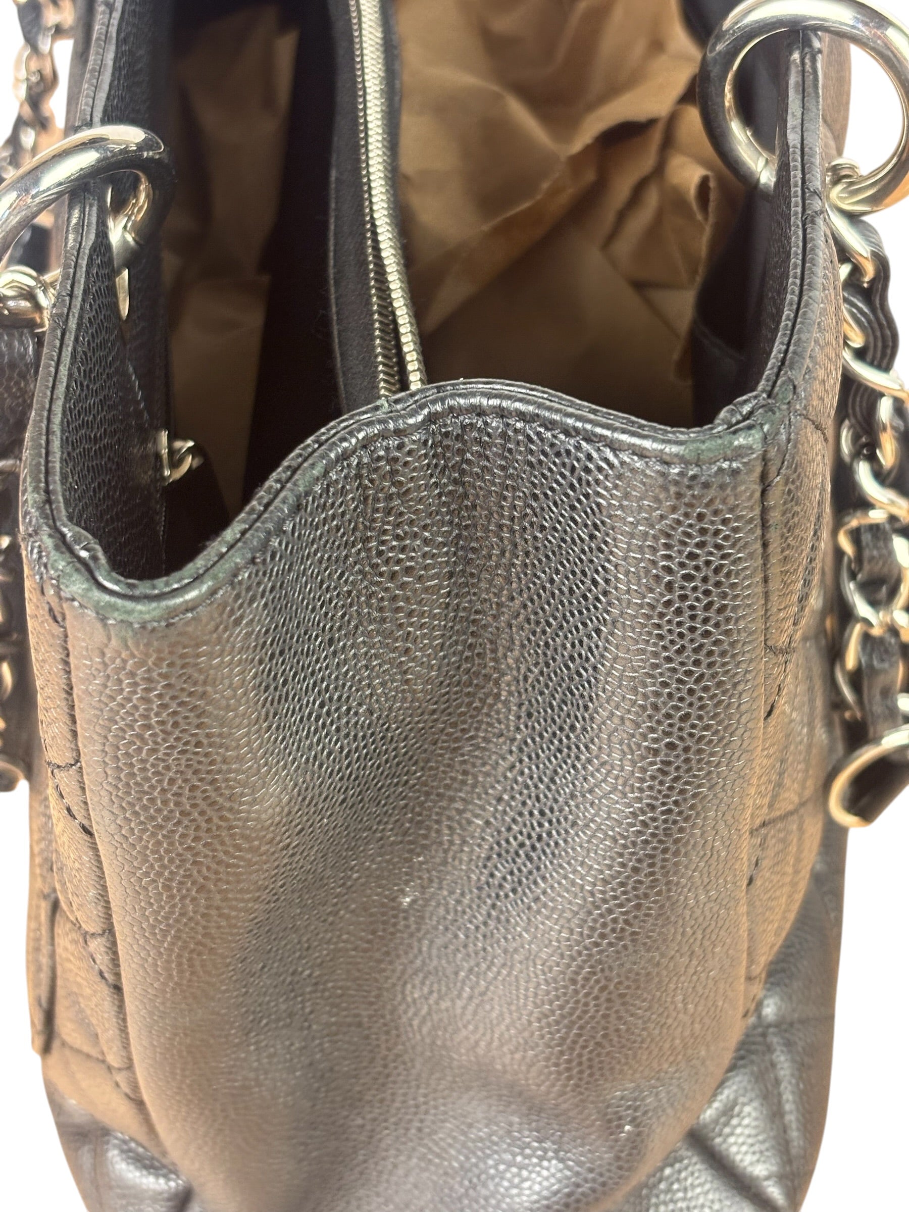 Chanel Black Caviar Quilted Large Shopping Tote 2012