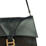 Balenciaga Crush Sling Shoulder Bag Black Leather