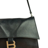 Balenciaga Crush Sling Shoulder Bag Black Leather