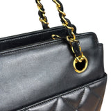 Chanel Vintage Black Quilted Leather Chain Tote/Shoulder Bag 1999