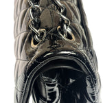 Chanel Black Quilted Patent Leather Double Flap Bag 2011