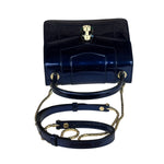 Bvlgari Shiny Blue Patent Leather Serpenti Forever Two-Way Bag