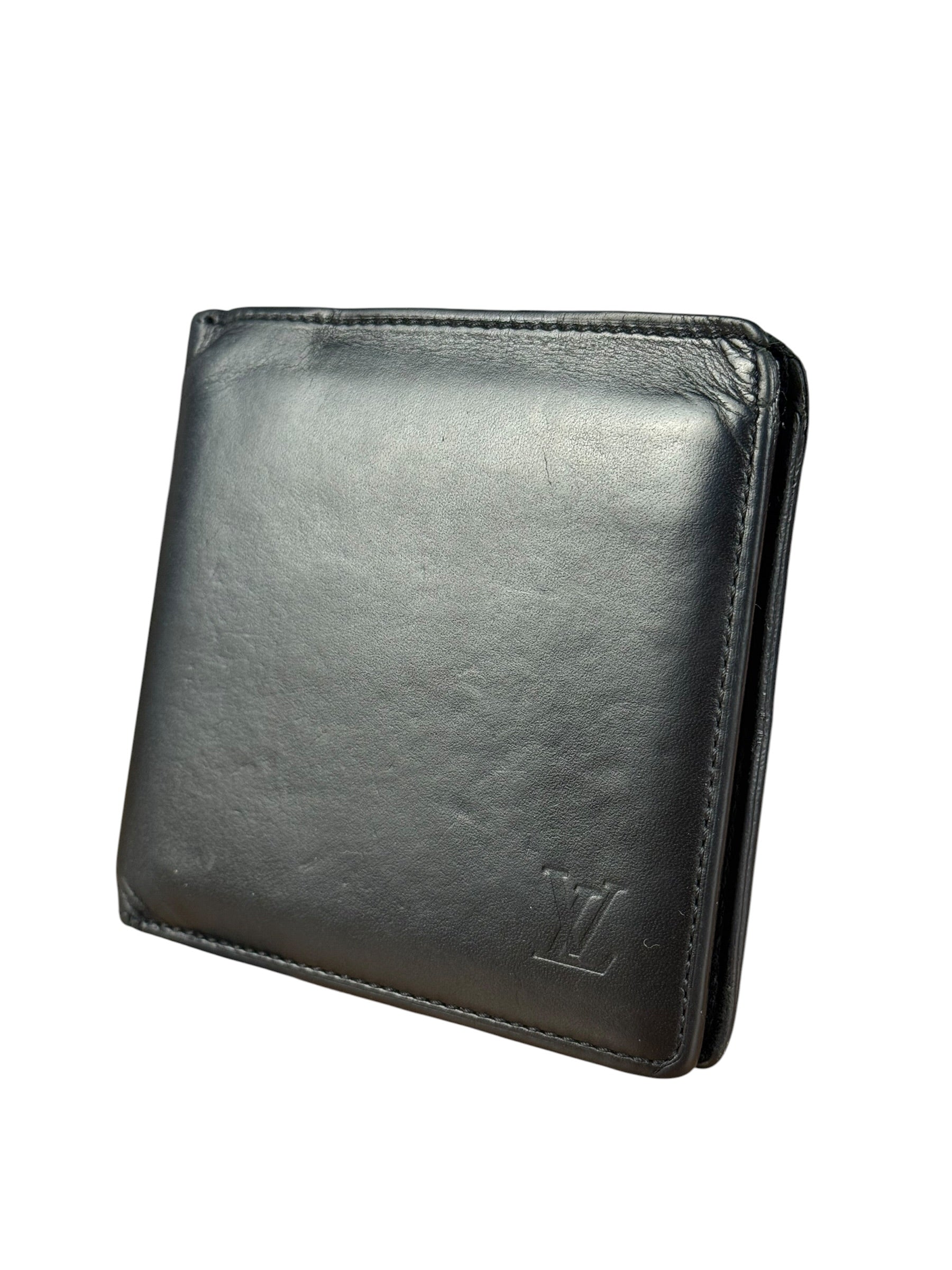 Louis Vuitton Black Leather Bi-Fold Wallet