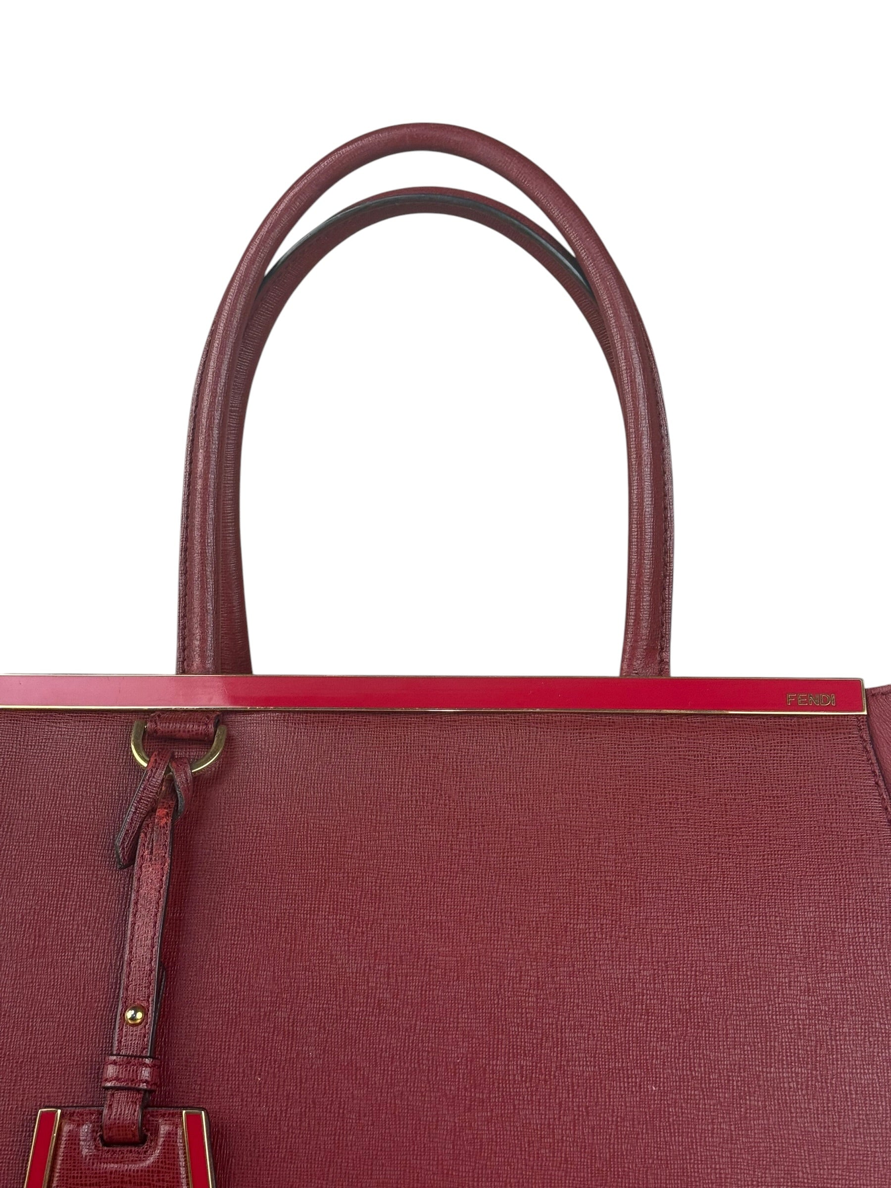Fendi Red Leather 2Jours Handbag (Deterioration)