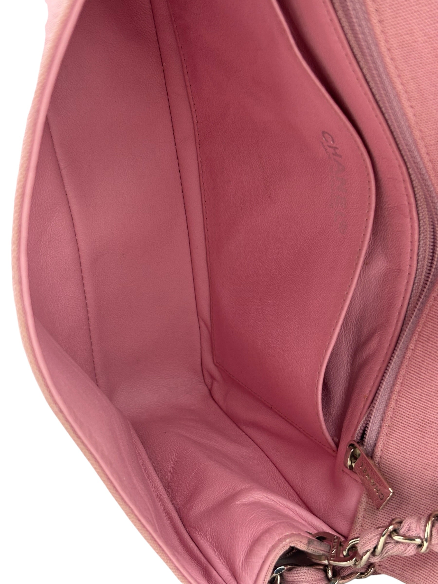 Chanel Pink Quilted Jersey Classic Flap Bag 1997