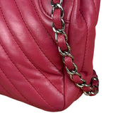 Chanel Pink Chevron Quilted Leather Medium Flap Bag 2018