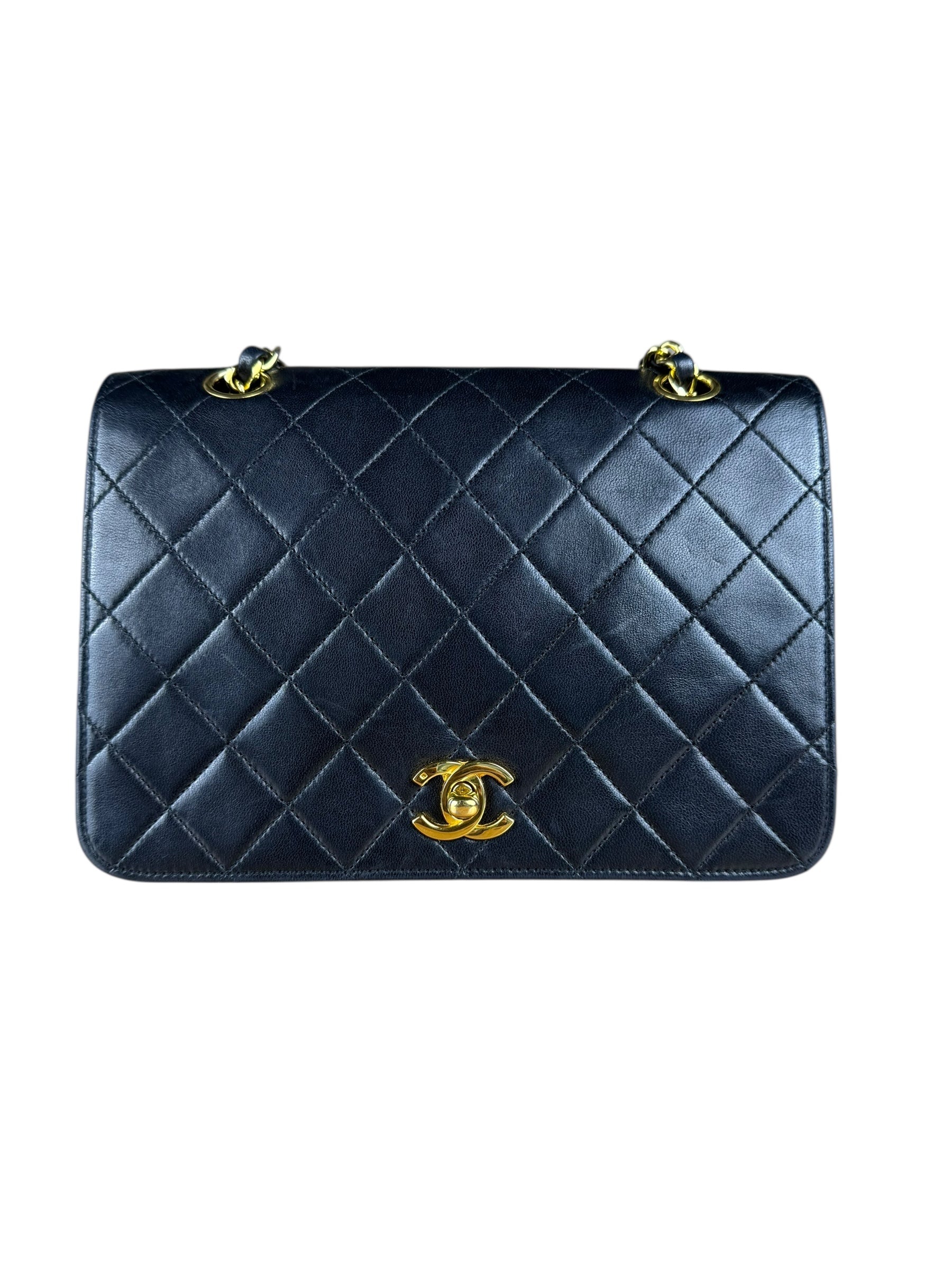Chanel Black Quilted Single Flap Bag 1988