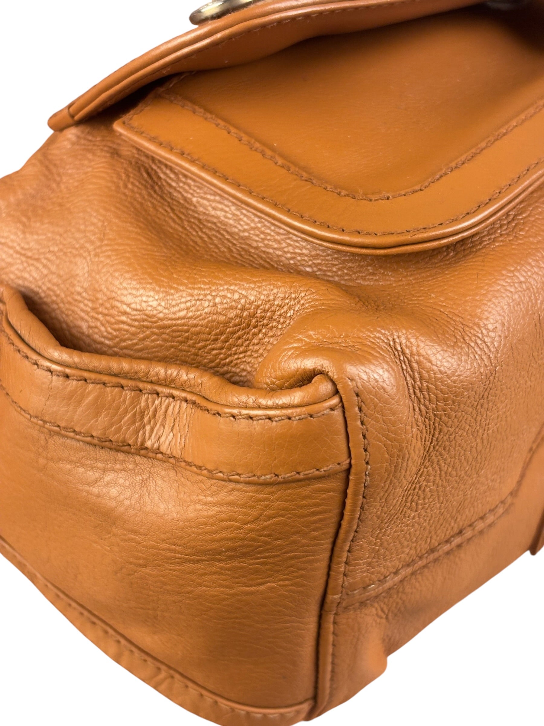 Christian Dior Vintage Tan Brown Leather Flight Medium