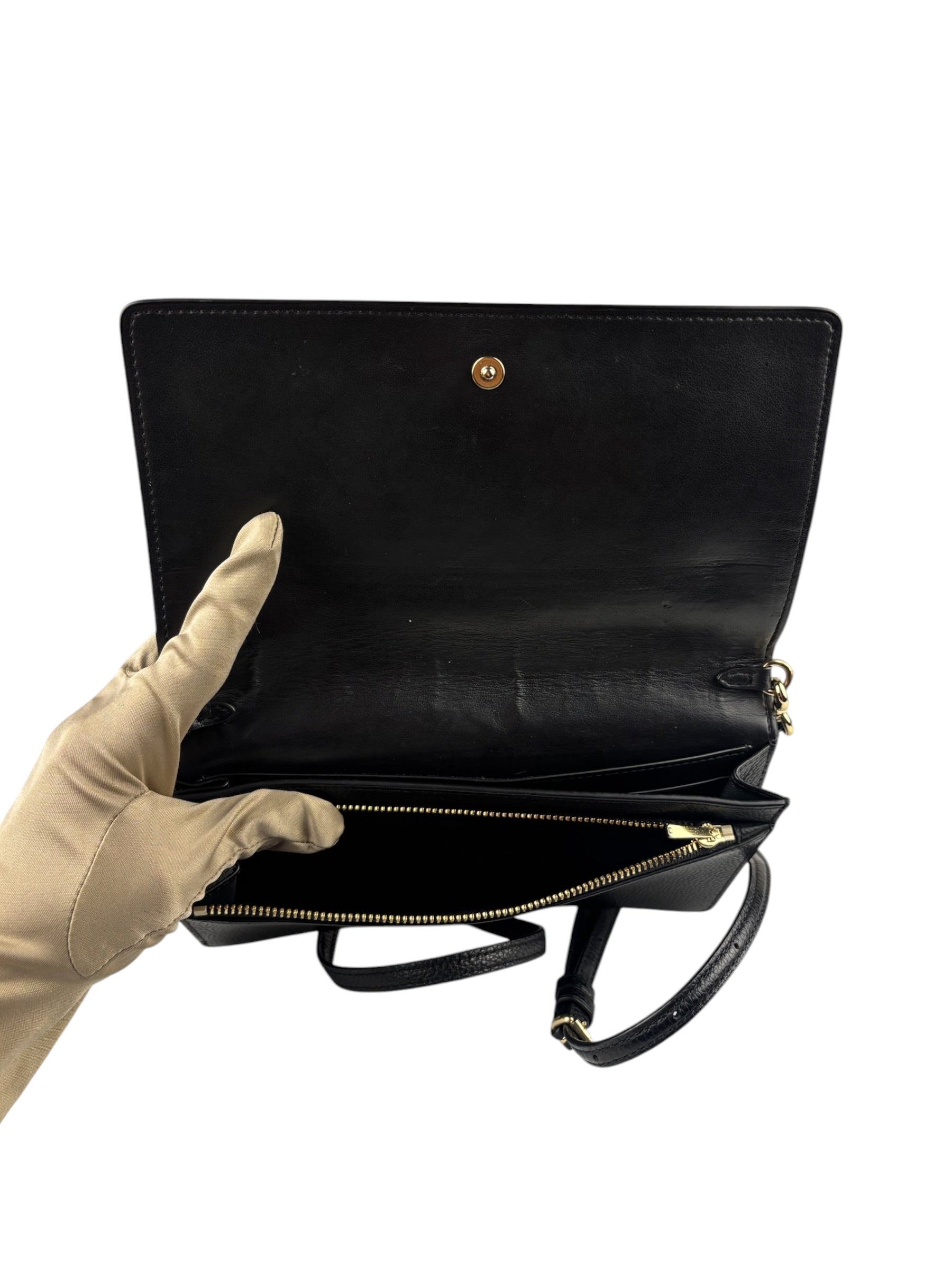Coach Black Leather Wallet Crossbody Bag
