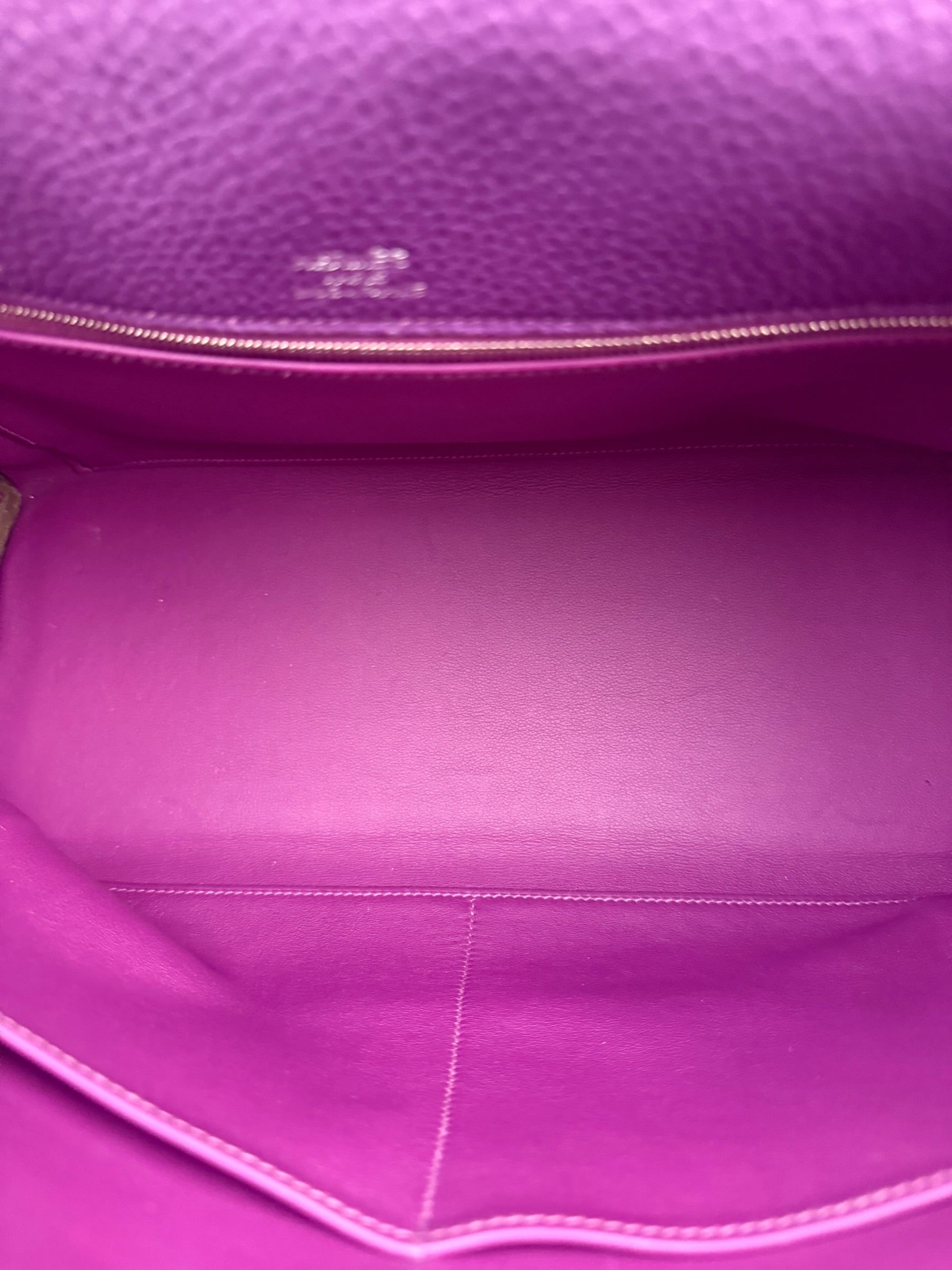 Hermes Kelly 35 Purple Ghillies Swift Togo Leather Handbag 2015
