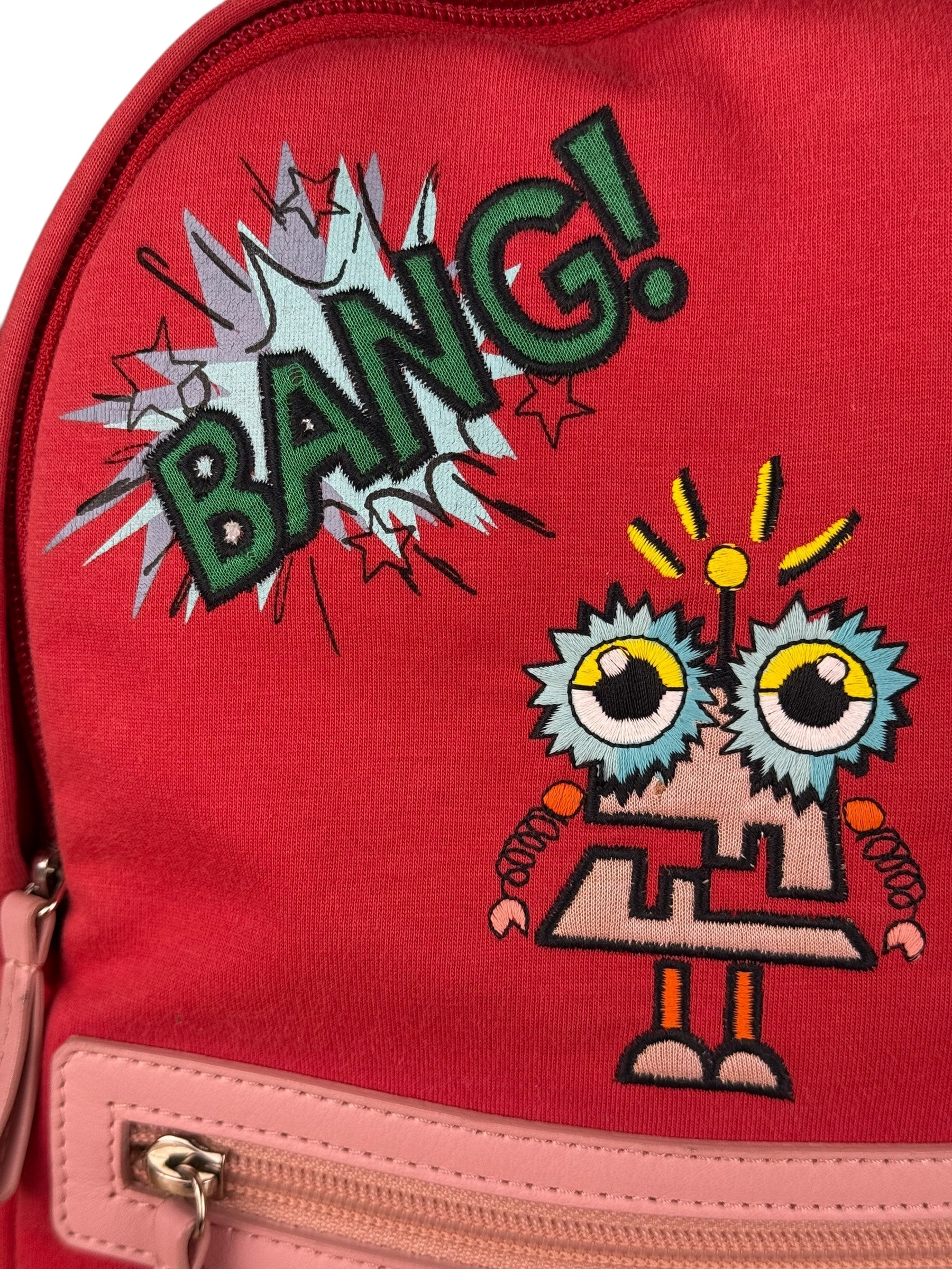 Fendi Red Patch Cloth Mini Backpack