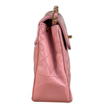 Chanel Vintage Pink Quilted Leather Trapezoid Flap Bag