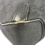 Gucci Black Leather Trim Horsebit GG Chain Shoulder Bag
