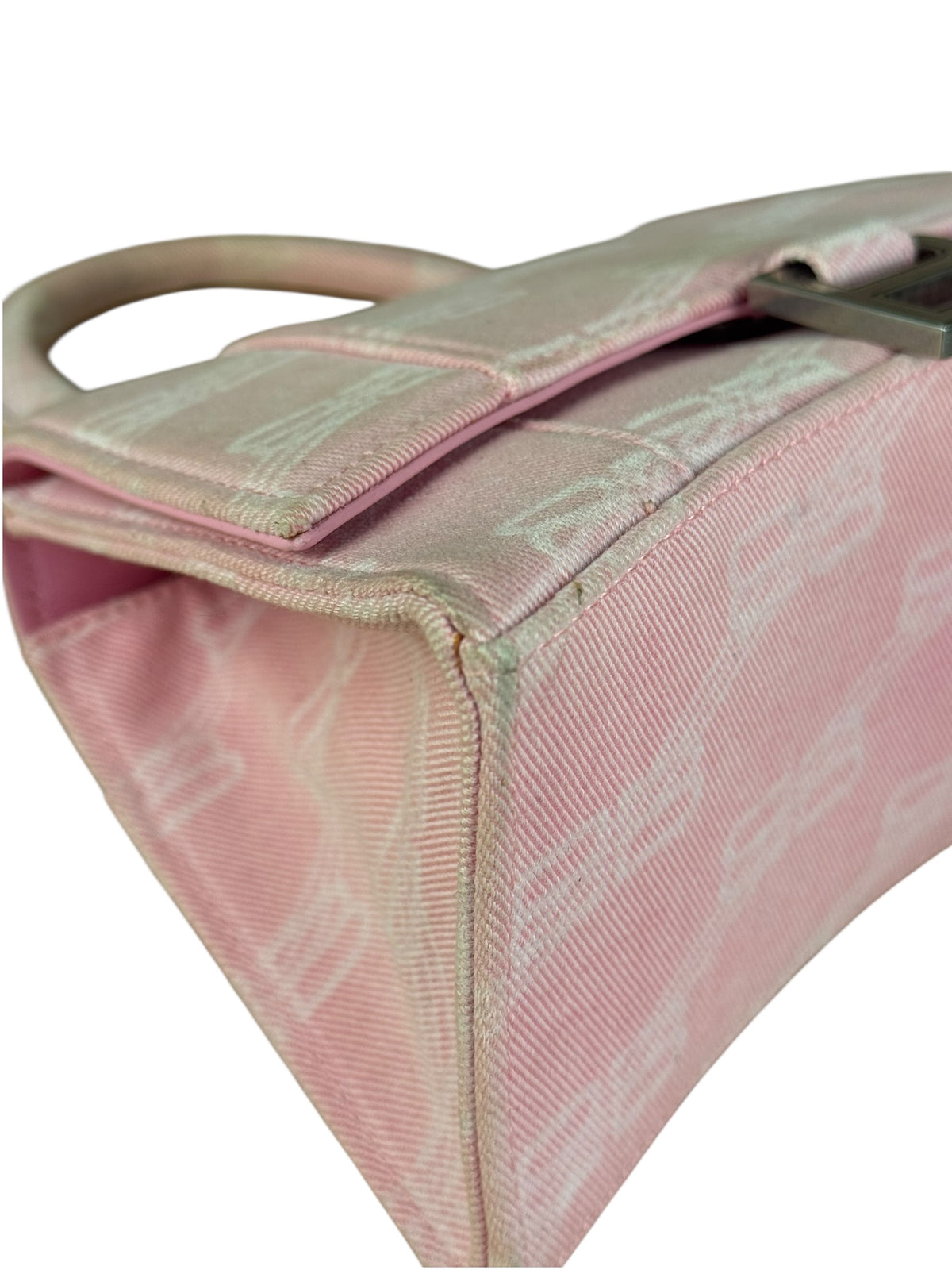 Balenciaga Pink Denim Small Hourglass 2Way Handbag