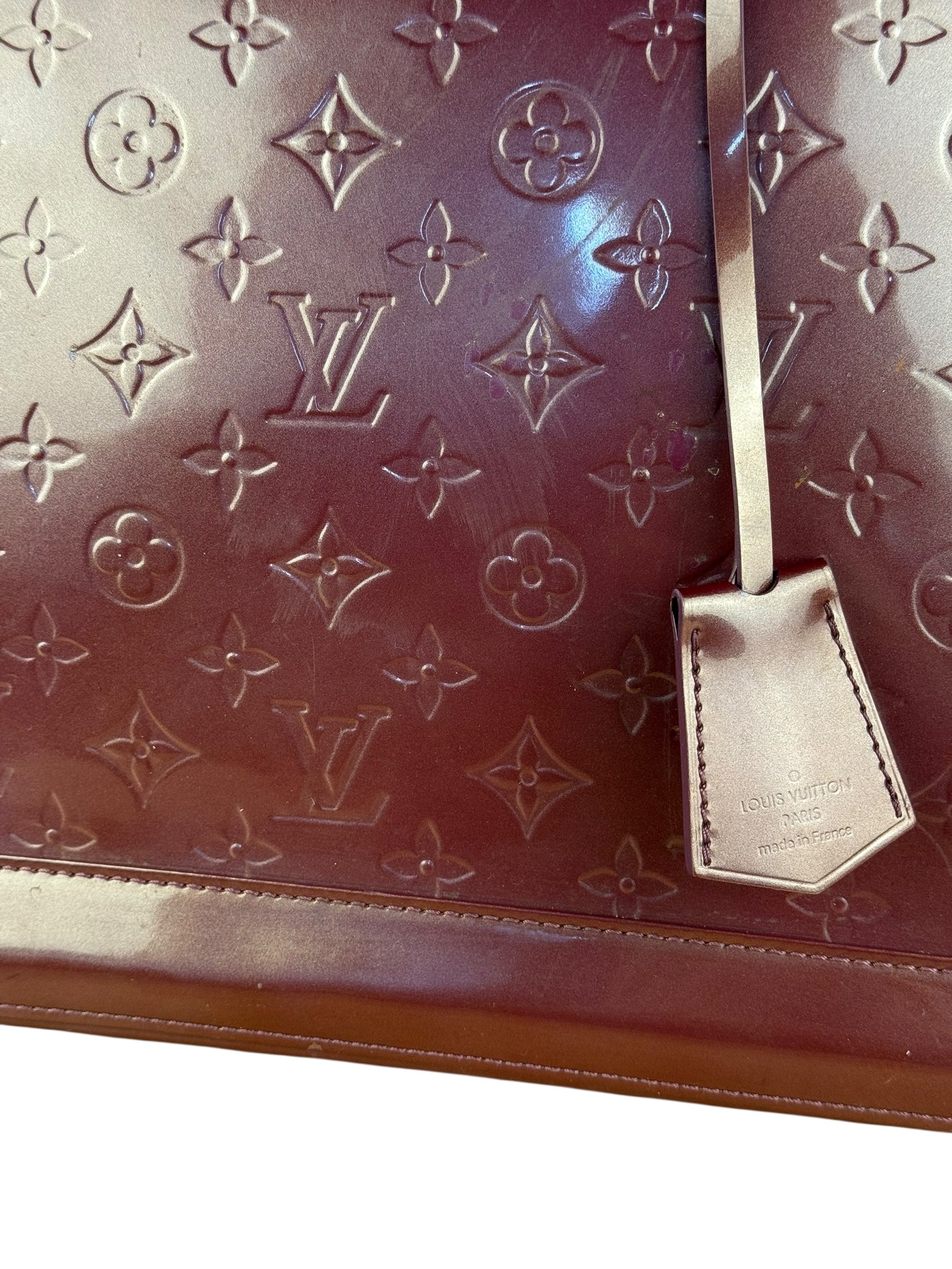 Louis Vuitton Monogram Vernis Alma GM Burgundy