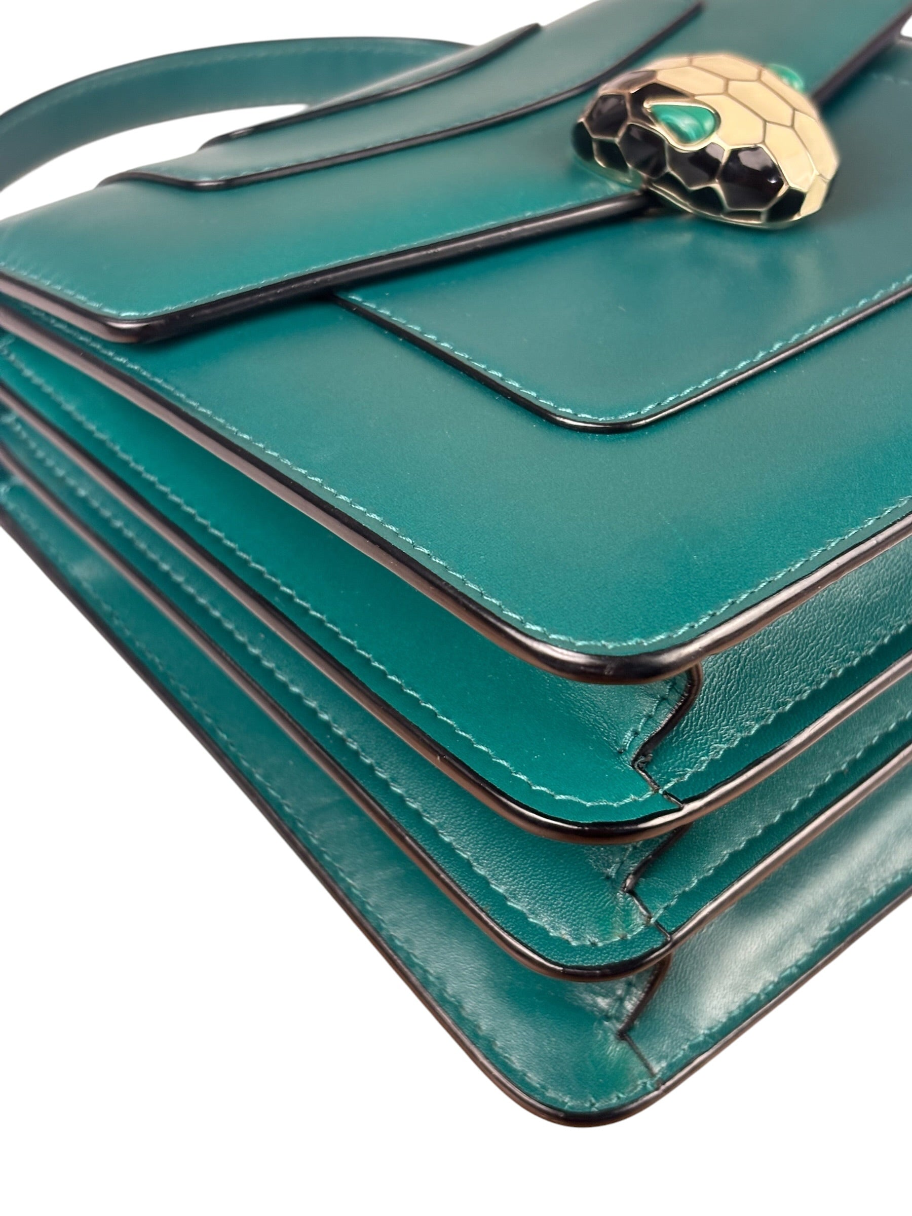 BVLGARI Serpenti Forever Mini Top Handle Bag Green