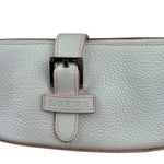 Loewe White Pebbled Leather Pink Trim Mini Boat Pochette