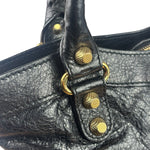 Balenciaga Black Lambskin Moto City Two-Way Bag