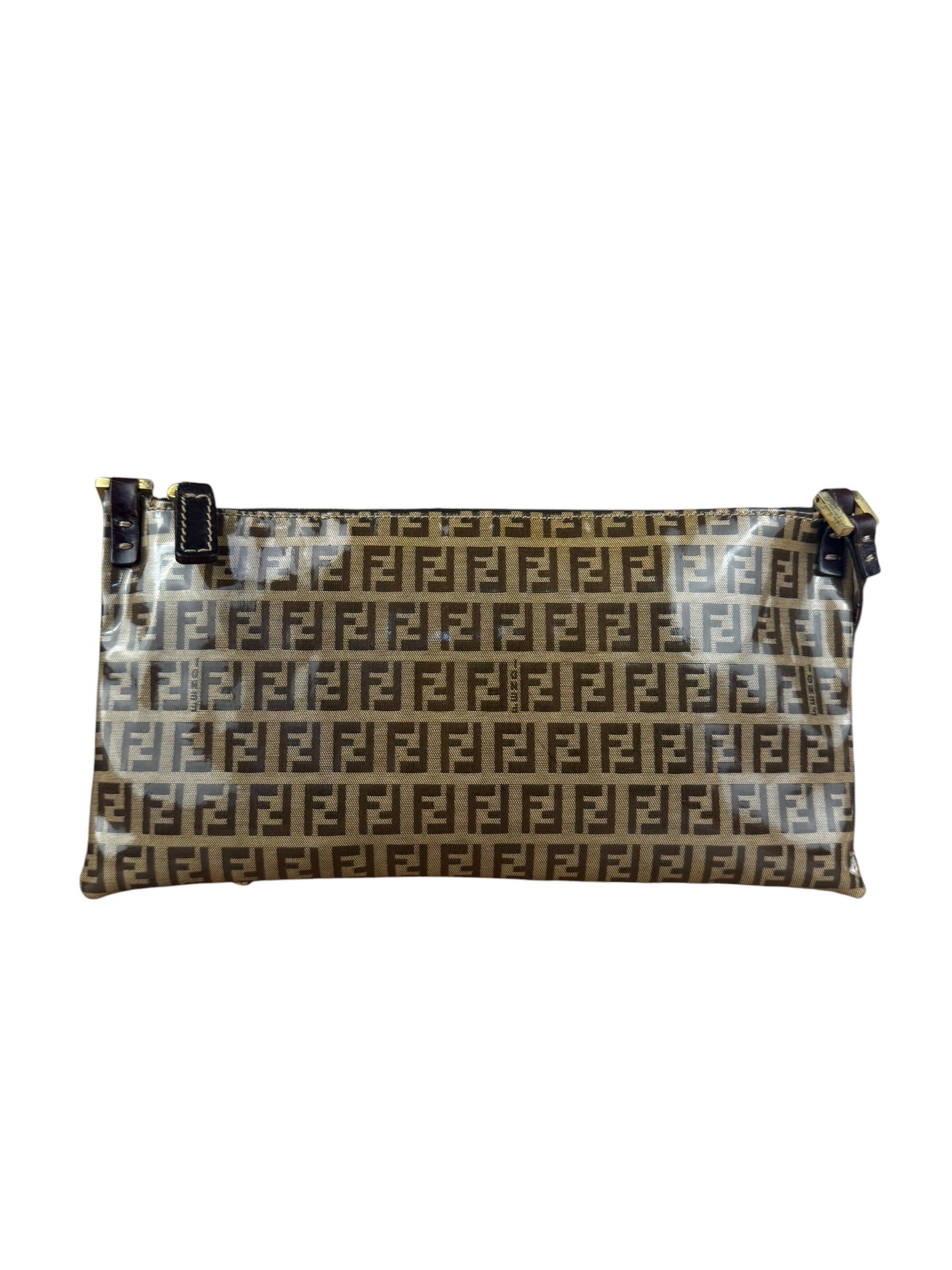 Fendi Vintage PVC Coated FF Shoulder Pochette