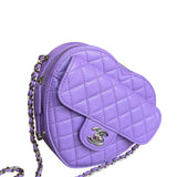 Chanel CC In Love Purple Quilted Leather Heart Bag 2022
