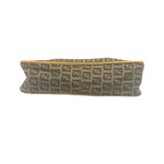 Fendi Beige Leather Trim Zucca Pochette