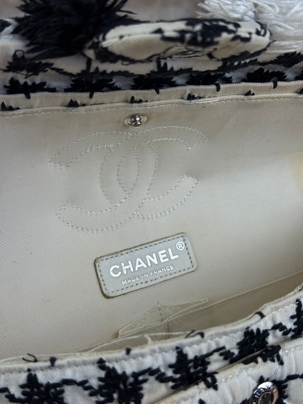 Chanel Tweed Woven Medium Classic Double Flap Bag 2014
