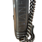 Chanel Gray Patent Leather Boy Flap Shoulder Bag