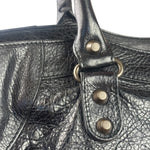 Balenciaga Black Lambskin Moto Work Two-Way Bag